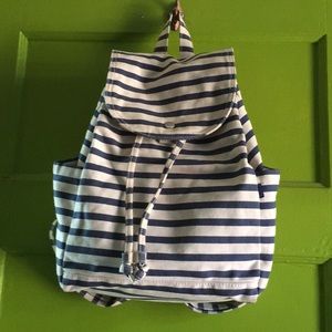 Baggu Nautical Stripes Canvas Backpack